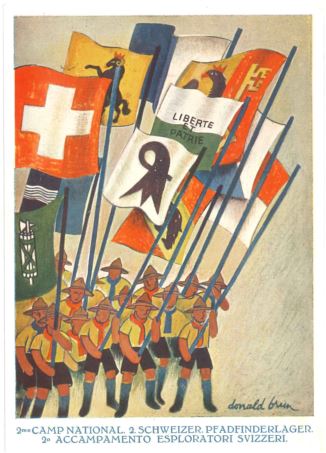 1932 Bundeslager Genf - Offizielle Postkarte